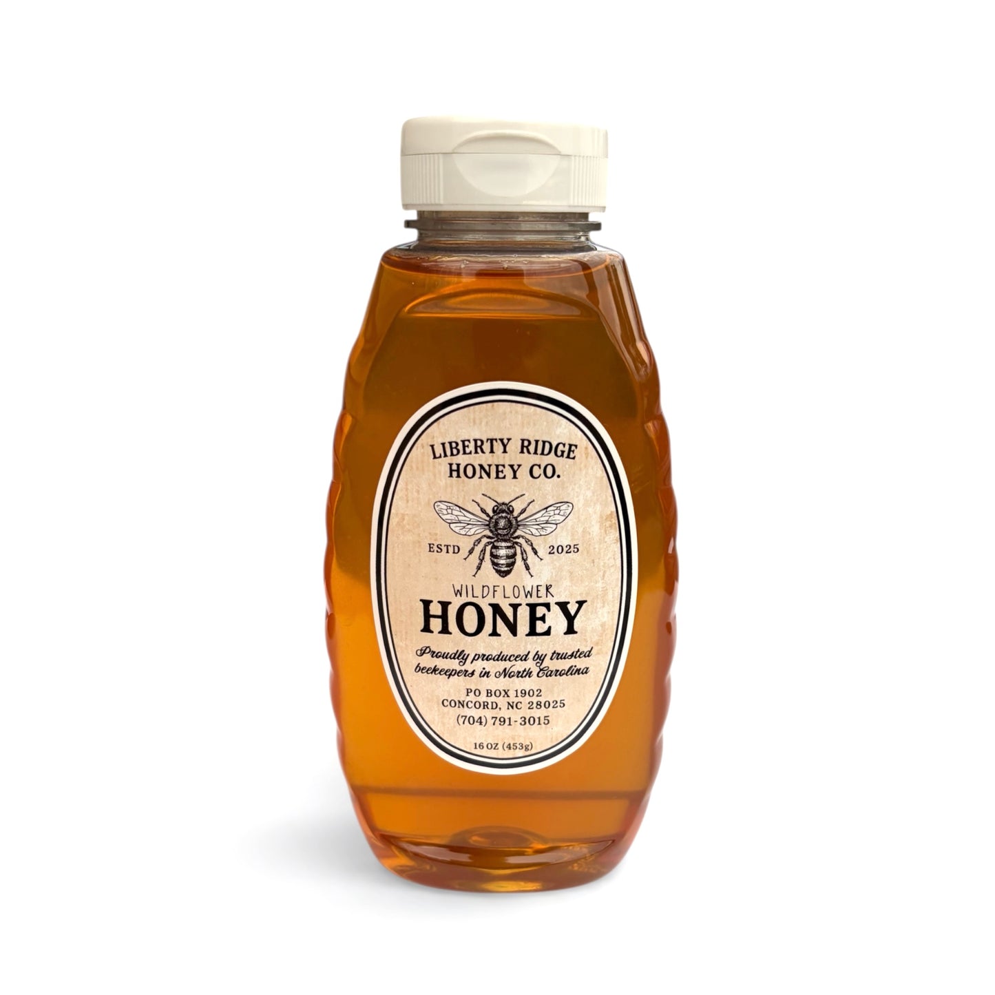 Raw Wildflower Honey – 1 lb Squeeze Bottle
